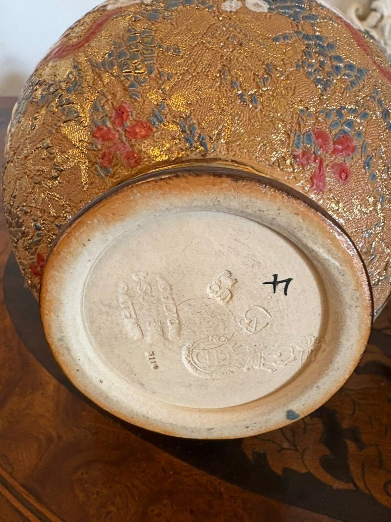 Pair of Antique Victorian Quality Royal Doulton Slater Stoneware Vases - Image 10